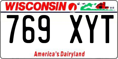 WI license plate 769XYT