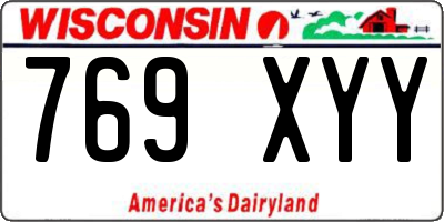WI license plate 769XYY