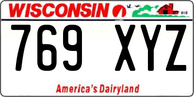 WI license plate 769XYZ