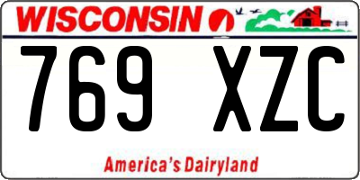 WI license plate 769XZC