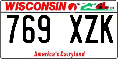 WI license plate 769XZK