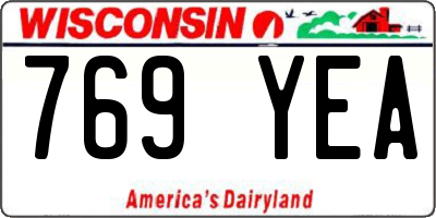 WI license plate 769YEA