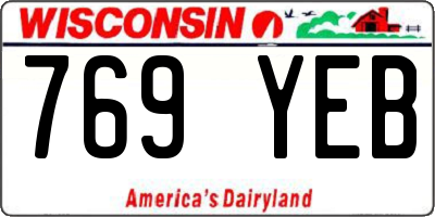 WI license plate 769YEB