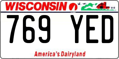 WI license plate 769YED