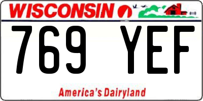 WI license plate 769YEF