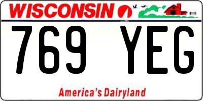 WI license plate 769YEG
