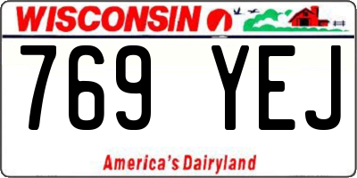 WI license plate 769YEJ