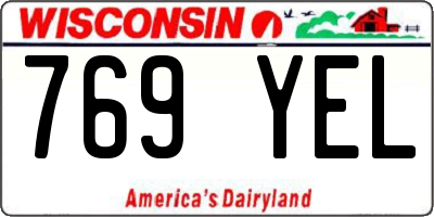 WI license plate 769YEL