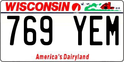 WI license plate 769YEM