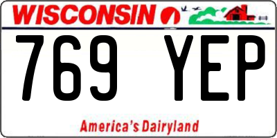 WI license plate 769YEP