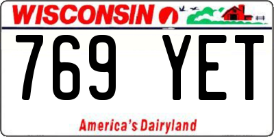 WI license plate 769YET