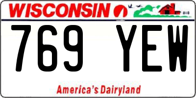 WI license plate 769YEW