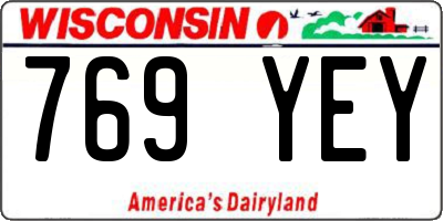 WI license plate 769YEY