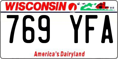 WI license plate 769YFA