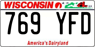 WI license plate 769YFD