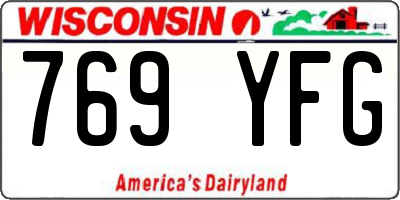 WI license plate 769YFG