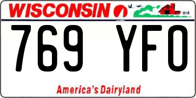 WI license plate 769YFO
