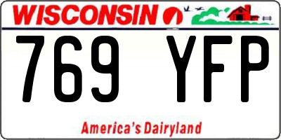 WI license plate 769YFP