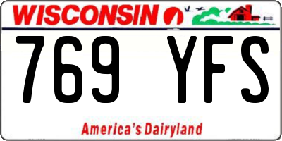 WI license plate 769YFS