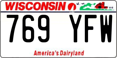 WI license plate 769YFW