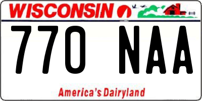 WI license plate 770NAA