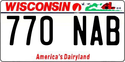 WI license plate 770NAB