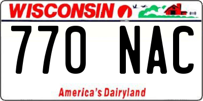 WI license plate 770NAC