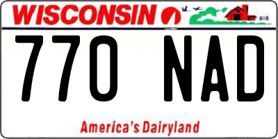WI license plate 770NAD
