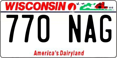 WI license plate 770NAG