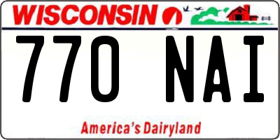 WI license plate 770NAI