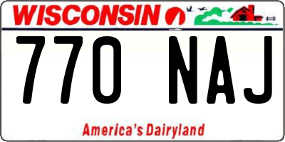 WI license plate 770NAJ