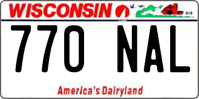 WI license plate 770NAL