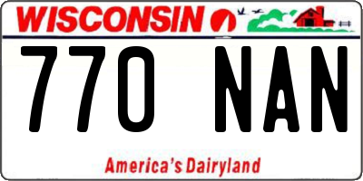WI license plate 770NAN