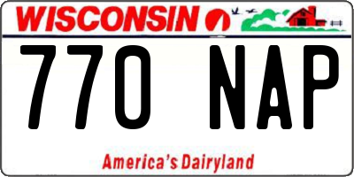 WI license plate 770NAP