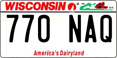 WI license plate 770NAQ