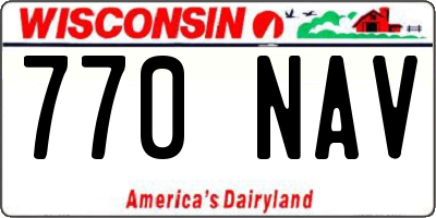 WI license plate 770NAV