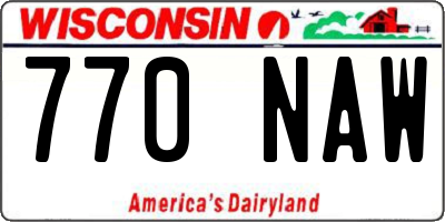 WI license plate 770NAW
