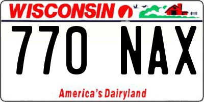 WI license plate 770NAX