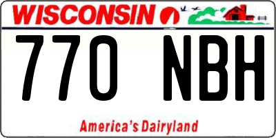 WI license plate 770NBH