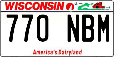 WI license plate 770NBM