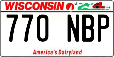 WI license plate 770NBP