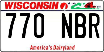 WI license plate 770NBR