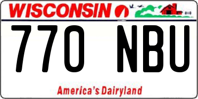WI license plate 770NBU