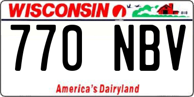 WI license plate 770NBV