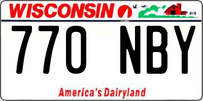 WI license plate 770NBY