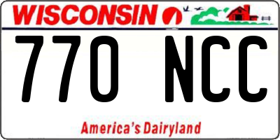 WI license plate 770NCC