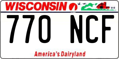 WI license plate 770NCF