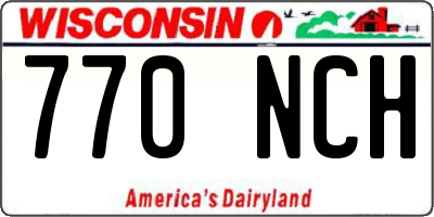 WI license plate 770NCH