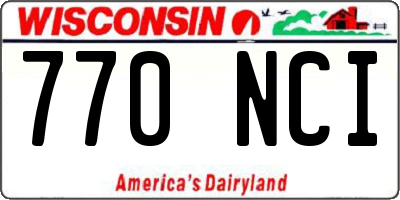 WI license plate 770NCI