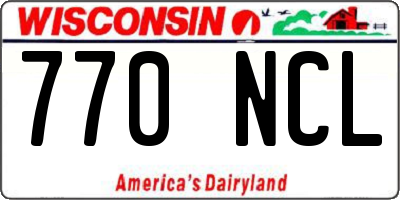 WI license plate 770NCL
